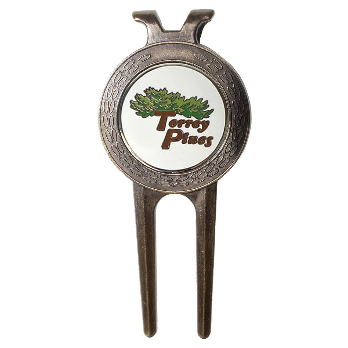 Classic Divot Repair Tool with Ball Marker and Belt Clip - Die Struck Logo