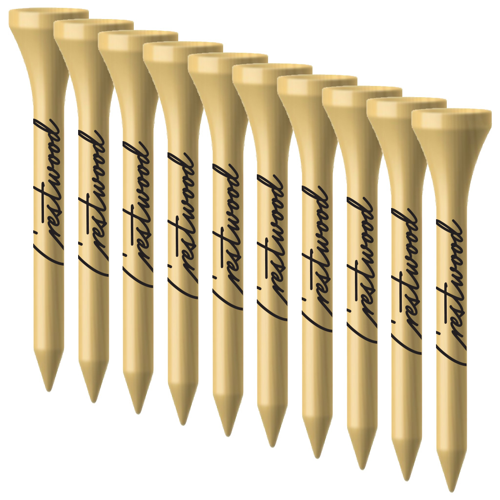 Packaged Plastic Golf Tees - 2.75" 2 Color Logo Imprint Shank Only. White or Natural