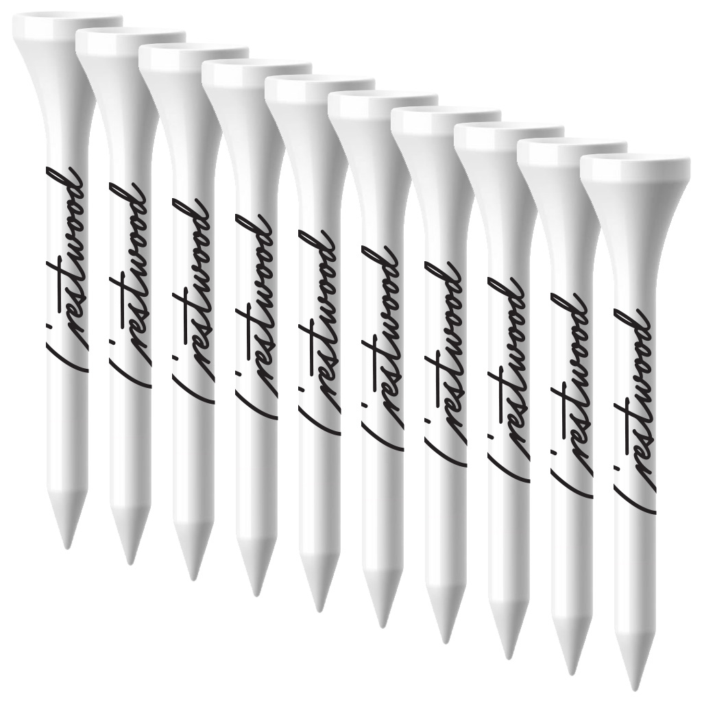 Packaged Plastic Golf Tees - 2.75" 1 Color Logo Imprint Shank Only - White Or Natural 