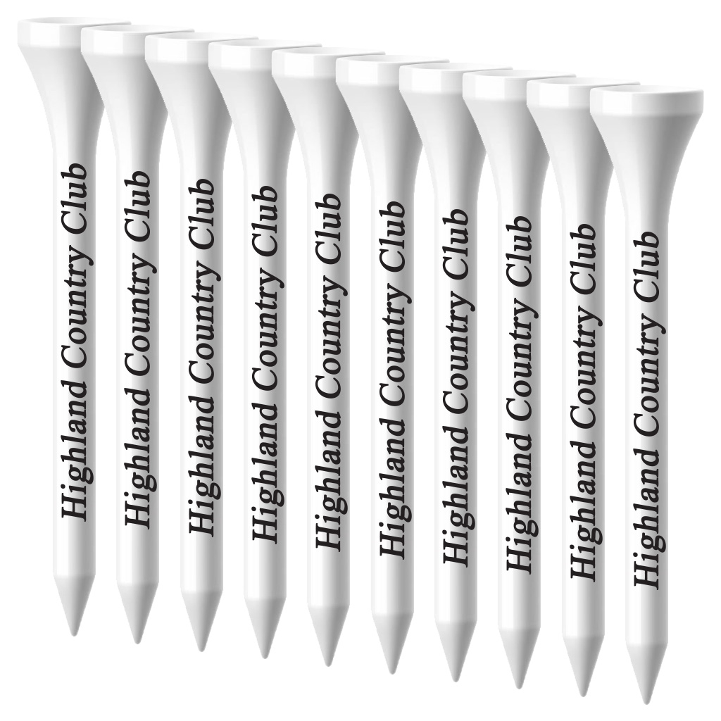 Packaged Plastic Golf Tees - 3.25" 1 Color Logo Imprint Shank Only - White or Natural 