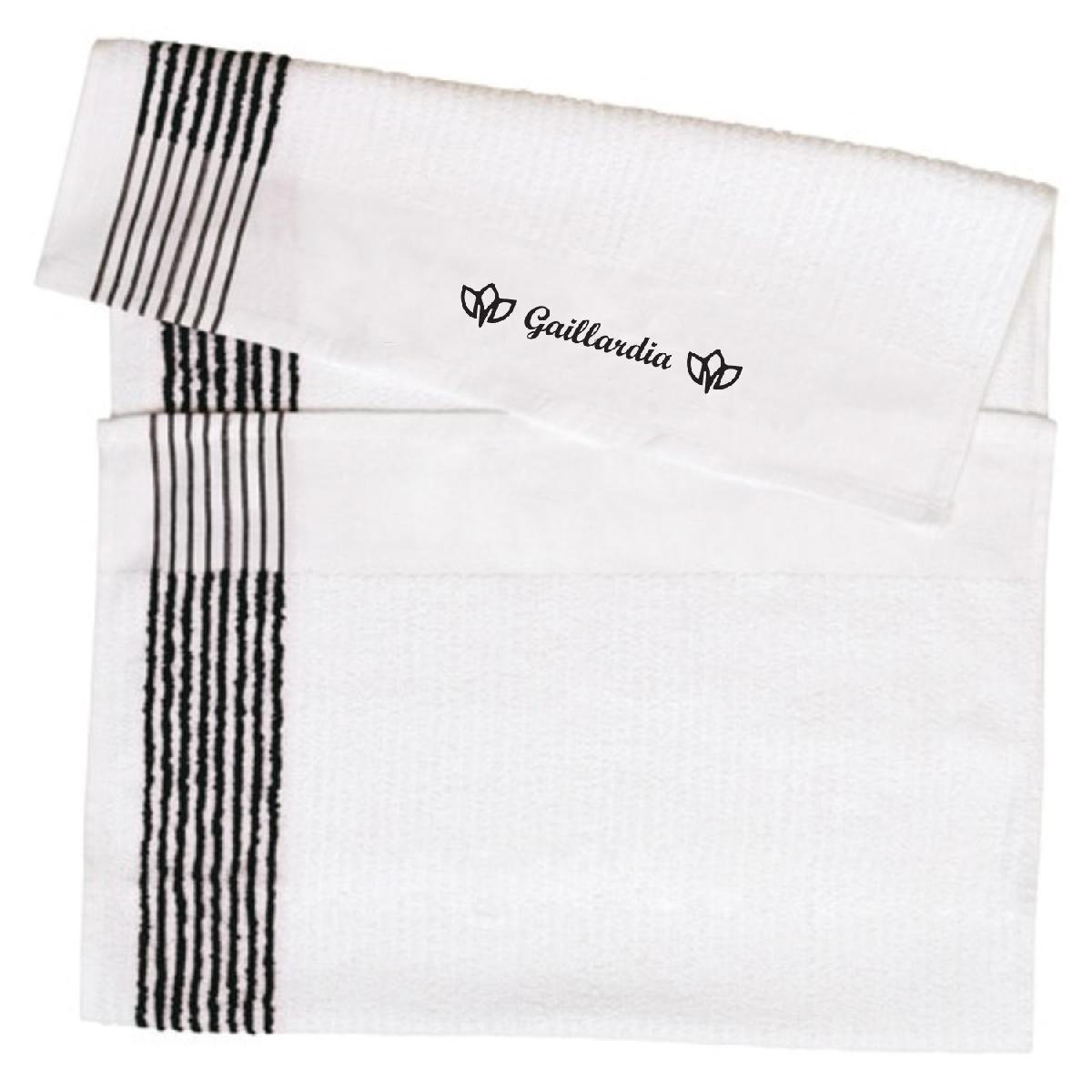 Tour Caddy Golf Towel - White with Color Stripe - Embroidery